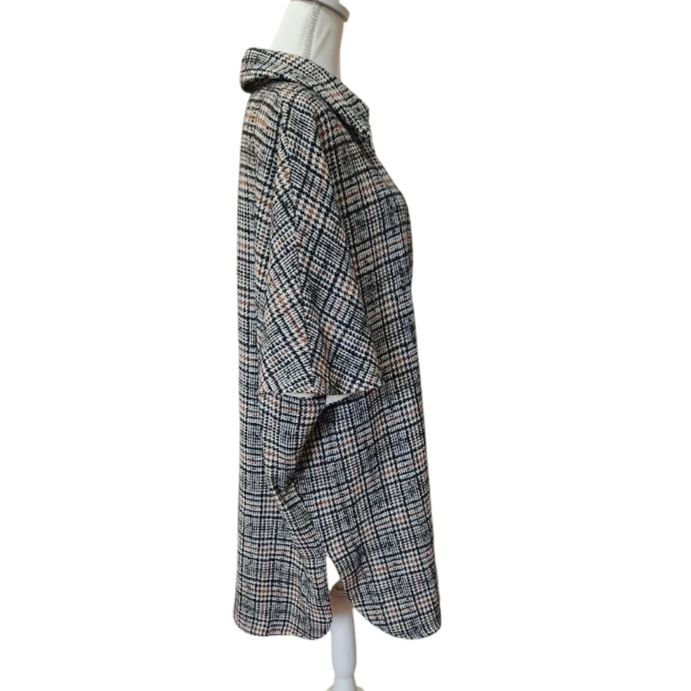 THML NWT Women's Plaid Houndstooth Open Front Jacket/Poncho Combo, Small